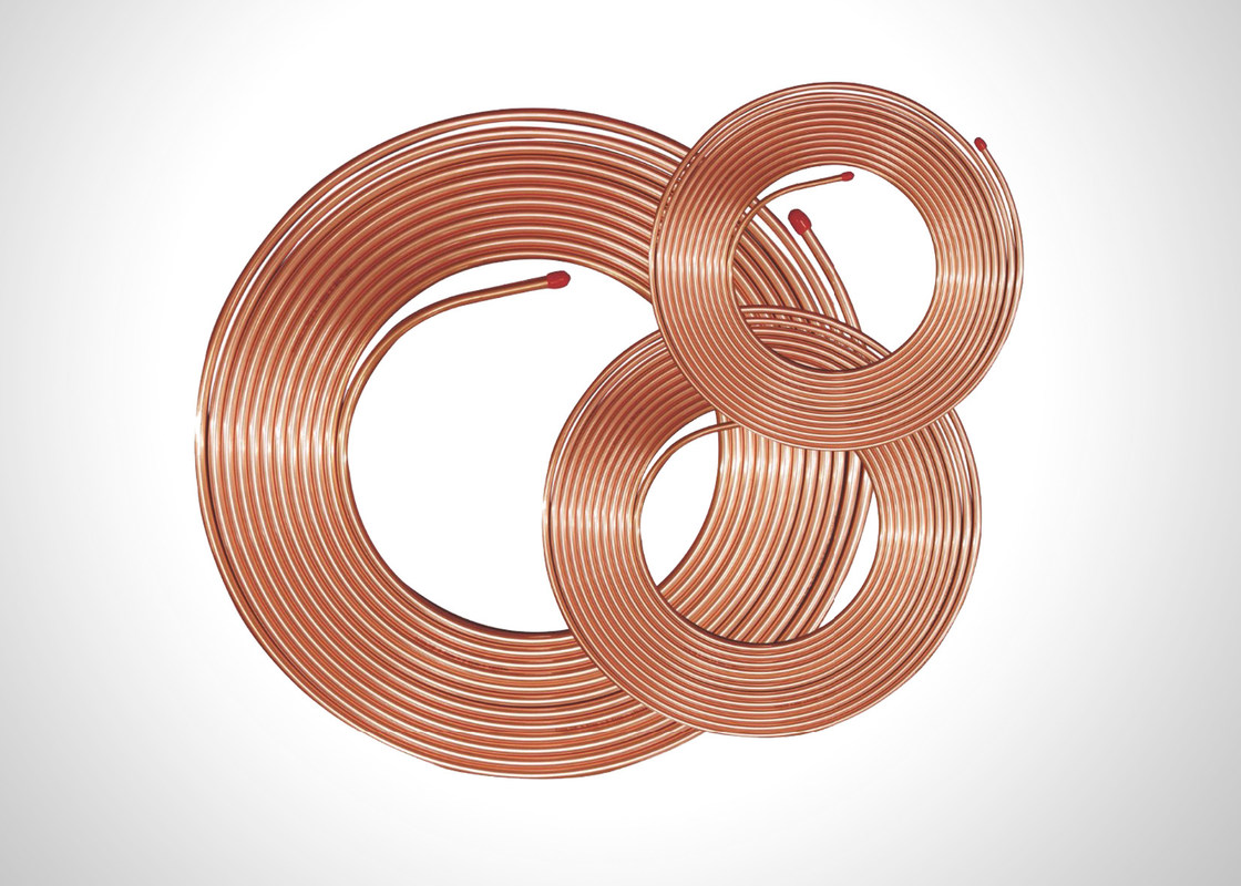 TP2 Soft Copper Pipe Copper Pancake Coil , Refrigeration Copper Pipe 0.