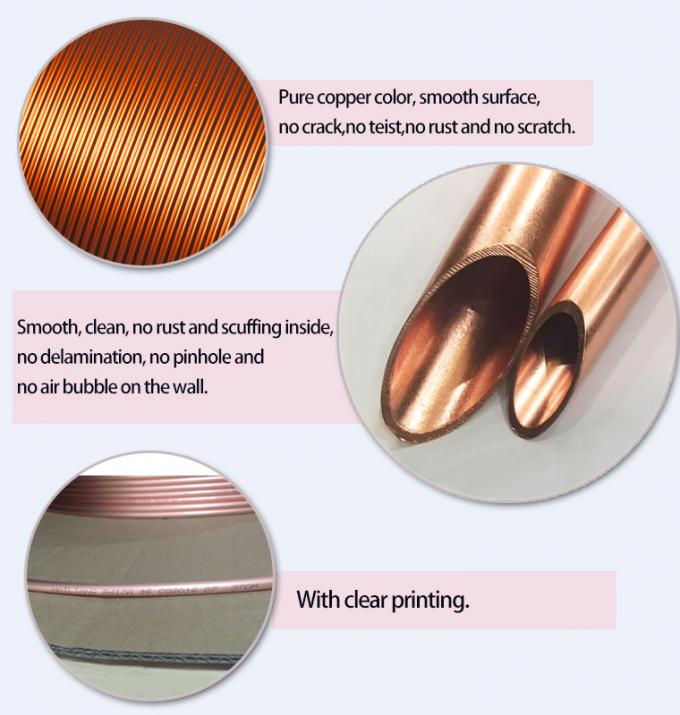 Custom Size Copper Refrigeration Tubing Copper Plumbing Pipe Air
