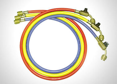 Multi Color Manifold Gauge Set R410a Refrigerant Hoses With Ball Valves